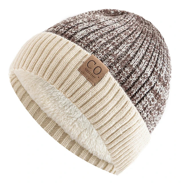 Two-Tone Winter Knitted Unisex Beanie