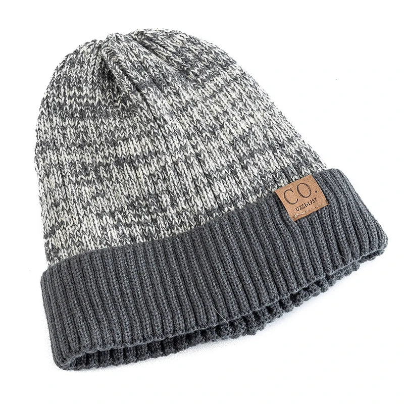 Two-Tone Winter Knitted Unisex Beanie