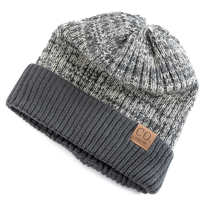 Two-Tone Winter Knitted Unisex Beanie