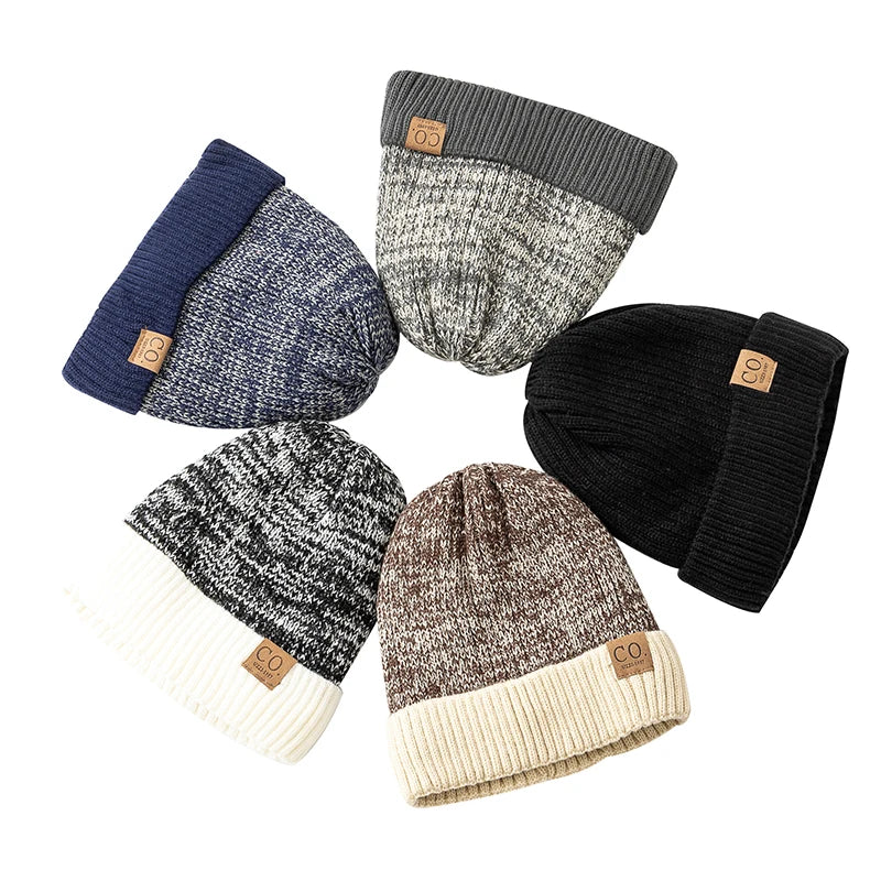 Two-Tone Winter Knitted Unisex Beanie