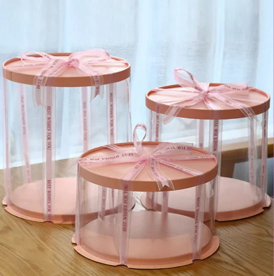 Multi-Size Transparent Round Cake Packaging