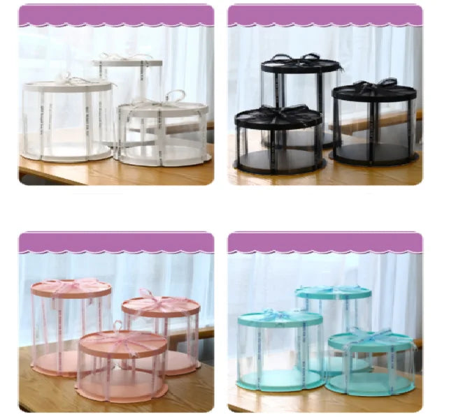 Multi-Size Transparent Round Cake Packaging