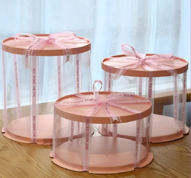 Multi-Size Transparent Round Cake Packaging