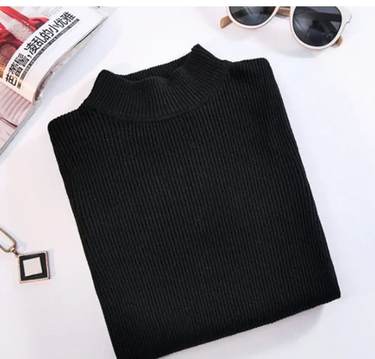 Sweater Women Pullover Slim Fit Turtleneck Women Sweater