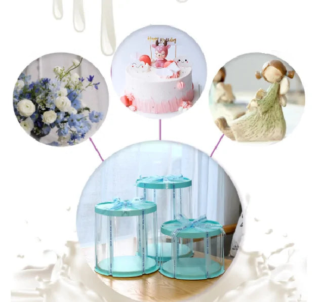 Multi-Size Transparent Round Cake Packaging